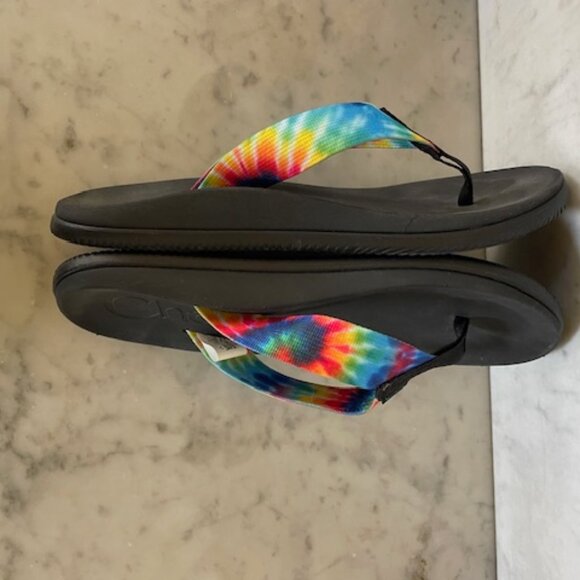 CHACO Chillos Flip Flop Dark Tie Dye Noir 8 M - Picture 8 of 16